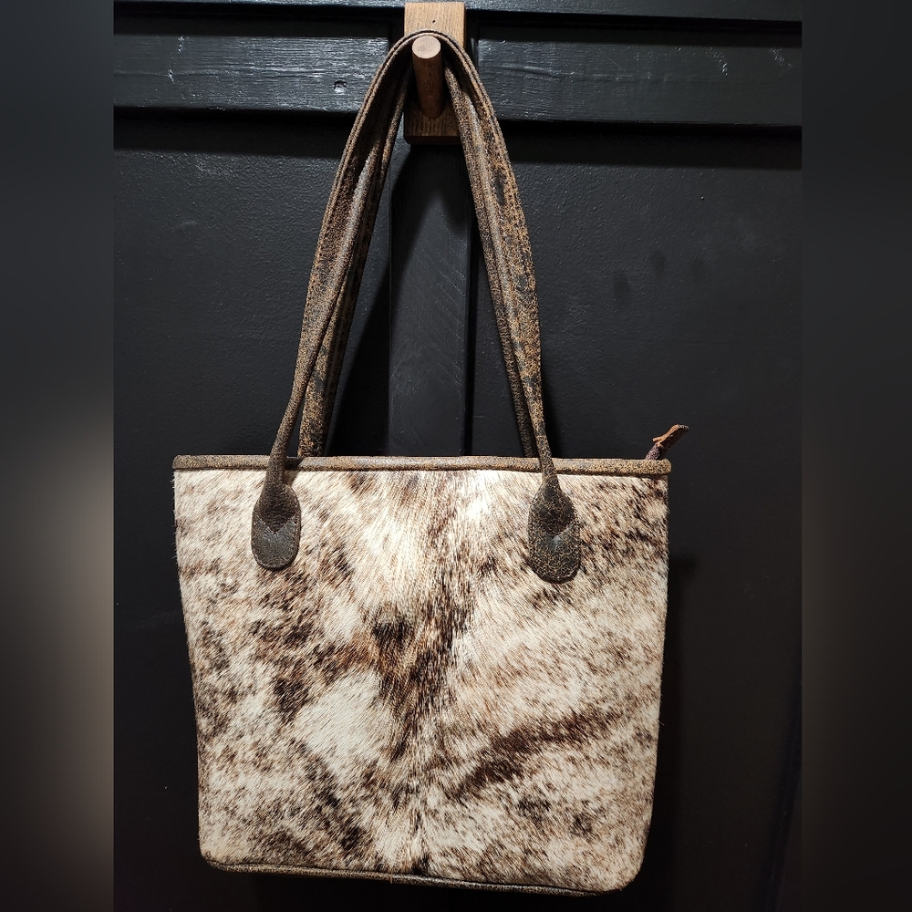 Genuine cowhide large tote bag